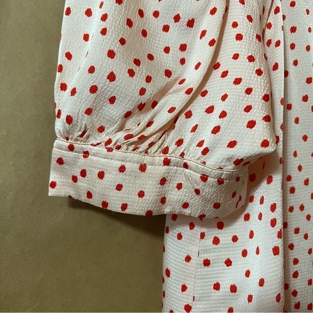Samsoe Samsoe | Celestina Blouse Aop Pearl Drops Puff Sleeve Popover Top Size XS - Picture 6 of 11